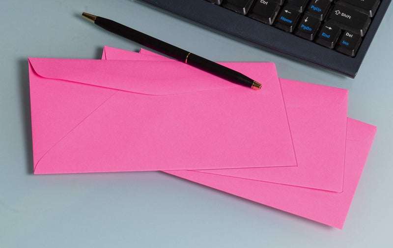 EnDoc 6 3/4 Pink Colored Envelopes - 24lb Paper Colored envelopes Letter Size for Offices, Holiday, Invoices, Mailings - 3 5/8 x 6 1/2 Inches - 50 Pack - Image 4
